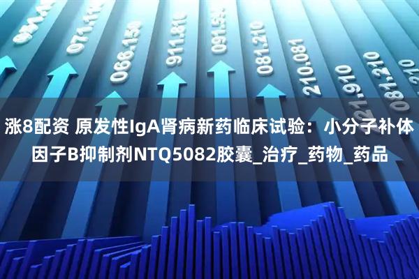 涨8配资 原发性IgA肾病新药临床试验：小分子补体因子B抑制剂NTQ5082胶囊_治疗_药物_药品